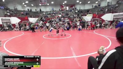 57-58 lbs Round 2 - Jackson Birdsong, Franklin Central WC vs Kaithan Hamm, Bloomington South WC