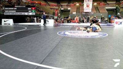 Cadet Boys Lower - 113 lbs Cons. Round 2 - Callahan Lee, USA Gold Wrestling Club vs Tate Rogers, Goldmine Wrestling Club