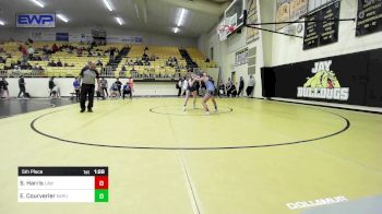 115 lbs 5th Place - Sydney Harris, Little Axe Womens Wrestling vs Elisabeth Courverler, Sapulpa Girls High School