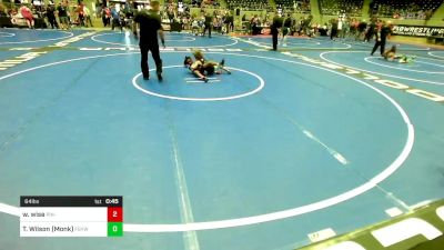 64 lbs Consolation - Willie Wise, Pin-King All Stars vs Tristan Wilson (Monk), Fort Gibson Youth Wrestling