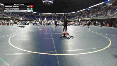 45 lbs 7th Place - Makenna Wensel, Union vs Penelope Foster, Conestoga Valley