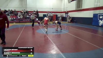 106 lbs Championship Bracket - Jackson Bryant, Hartselle vs Barrett Bridgmon, Homewood Hs