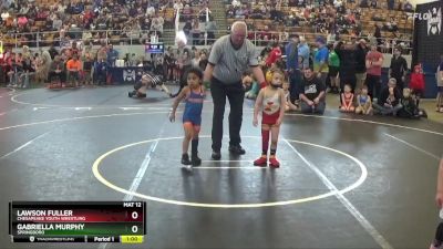 42 lbs Cons. Round 1 - Lawson Fuller, Chesapeake Youth Wrestling vs Gabriella Murphy, Springboro