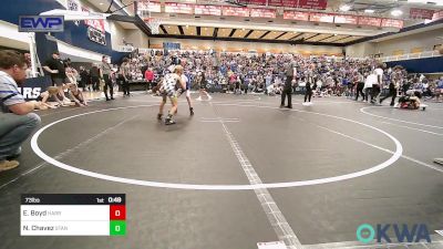 73 lbs Quarterfinal - Ezekiel Boyd, Harrah Little League Wrestling vs Noah Chavez, Standfast OKC