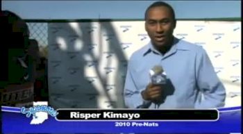 Risper Kimaiyo live post race at 2010 PreNats blue race