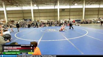 75 lbs Champ. Round 2 - Braxton Conyers, Suples vs Grasyson Harwood, Heritage Middle School