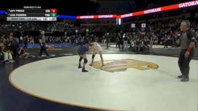 105 lbs Semifinal - Avy Perez, Birmingham (LA) vs Ava Fodera, Poway (SD)