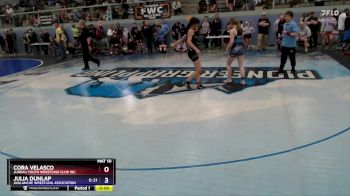 115 lbs Semifinal - Cora Velasco, Juneau Youth Wrestling Club Inc. vs Julia Dunlap, Avalanche Wrestling Association