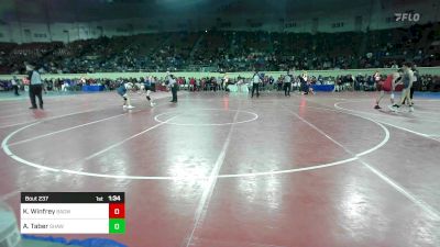 120 lbs Quarterfinal - Kylie Winfrey, Broken Arrow Girls Junior High vs Alli Taber, Shawnee Middle School