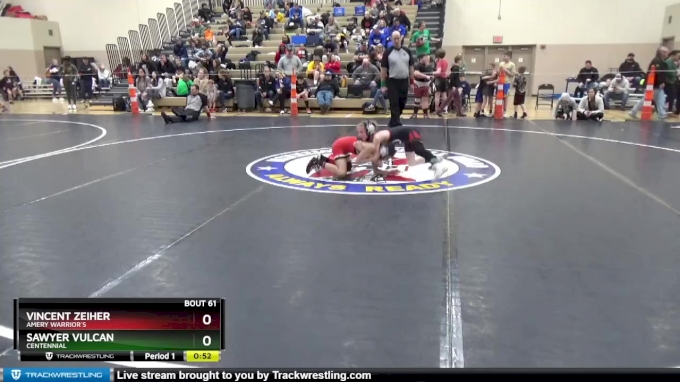 65 lbs Cons. Round 3 - Vincent Zeiher, Amery Warrior`s vs Sawyer Vulcan ...