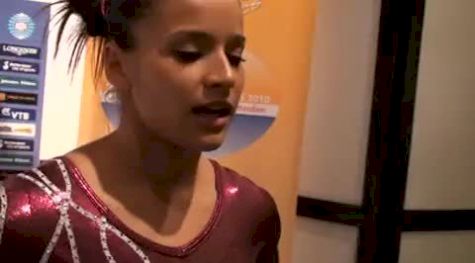 Alicia Sacramone after Beam Final and the end of her Succesful World Championships