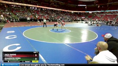 D3-165 lbs Champ. Round 1 - Jack Owens, Cumberland vs Emmerson Moen, Iowa-Grant/Highland