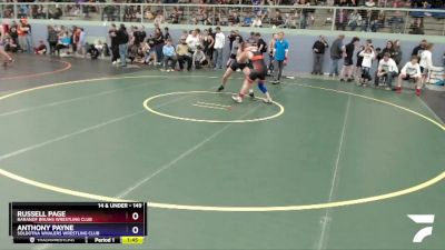 149 lbs Round 2 - Anthony Payne, Soldotna Whalers Wrestling Club vs Russell Page, Baranof Bruins Wrestling Club