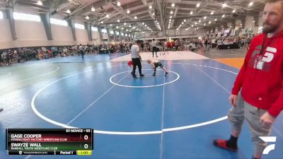 65 lbs Quarterfinal - Gage Cooper, Fitness Fight Factory Wrestling Club vs Swayze Wall, Randall Youth Wrestling Club