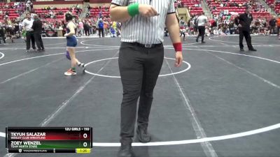 110 lbs Quarterfinal - Zoey Wenzel, TEAM NORTH STARS vs Tkyuh Salazar, Wesley Club Wrestling