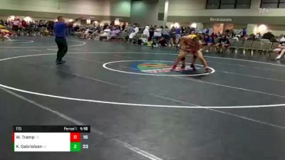 170 lbs Placement Matches (8 Team) - Kaleb Gabrielsen, Brevard FCA-Alpha Dogz vs Wyatt Tramp, Nebraska Hangin` Loose