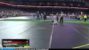 Girls - 100 lbs Quarterfinal - Emme Hicks, Saline HS vs Mackenzie Burger, Mt Pleasant HS