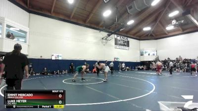 285 lbs Quarterfinal - Luke Meyer, Cal Poly vs Emmit Mercado, Menlo College