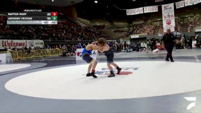 Intermediate Boys - 105 lbs Cons. Round 2 - Mattox Root, Legacy Wrestling Center vs Anthony Peyour, Turlock Wrestling Club