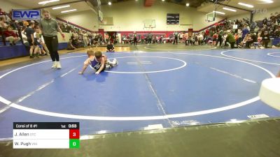 52 lbs Consi Of 8 #1 - Jimmy Allen, Owasso Takedown Club vs Wyatt Pugh, Viking Wrestling Club