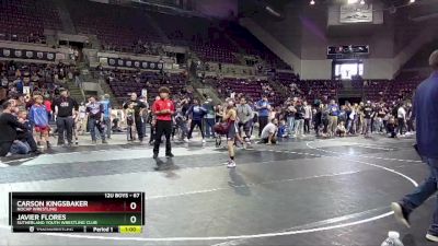 67 lbs Quarterfinal - Carson Kingsbaker, NOCAP Wrestling vs Javier Flores, Sutherland Youth Wrestling Club