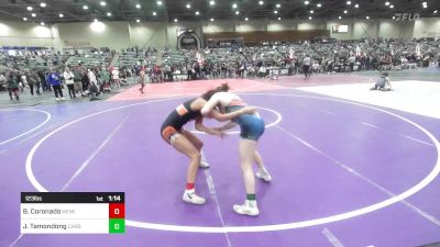 123 lbs Rr Rnd 3 - Jasmine Tamondong, Carson Valley Wildcats vs Bella Coronado, Nevada Elite