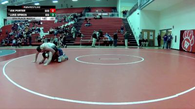 285 lbs 5th Place Match - Joe Porter, Barberton vs Luke Spinos, Cle. St. Ignatus