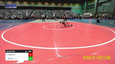 76 lbs Round Of 32 - Abel Robbins, Illinois Valley Youth Wrestling vs Lukas Batres, Dethrone