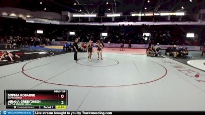 Girls 125 lbs Cons. Round 3 - Sophia Robarge, Camas (Girls) vs Ariana Grebyonkin, Battle Ground (Girls)