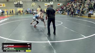 112 lbs Quarterfinal - Wyatt Zeiler, Eagle River High School vs Julian Rojas, Dimond