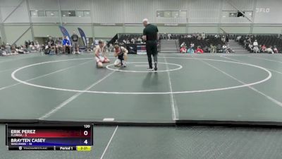 120 lbs Placement Matches (8 Team) - Erik Perez, Florida vs Brayten Casey, Wisconsin