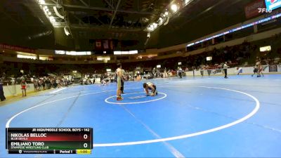 142 lbs Cons. Round 2 - Emiliano Toro, Stampede Wrestling Club vs Nikolas Belloc, Blue Devils