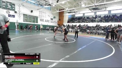 190 lbs Champ. Round 1 - Matthew Caldwell, Mira Costa vs Wali Baig, South Torrance