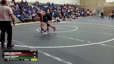 197 lbs Quarterfinal - Ethan Graham, Corban University vs Kabb Christensen, Southern Oregon