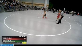 84 lbs Cons. Round 3 - Logan Raef, Midwest Xtreme Wrestling vs Nixen Thiele, California