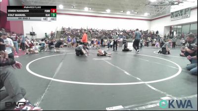 37 lbs Rr Rnd 3 - Owen Harader, Ponca City Wildcat Wrestling vs Colt Manuel, Blackwell Wrestling Club