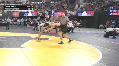 AA - 157 lbs Cons. Semi - Korbyn Barent, Billings West vs Bode Hazlett, Butte