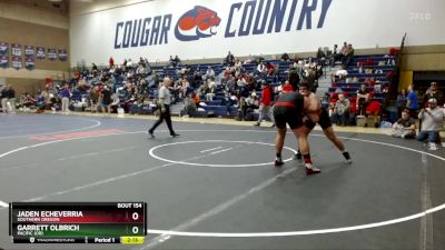 285 lbs Quarterfinal - Jaden Echeverria, Southern Oregon vs Garrett Olbrich, Pacific (OR)