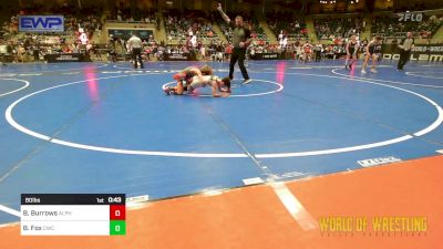 80 lbs Consi Of 16 #1 - Bryce Burrows, Alpha Elite vs Baze Fox, Cowboy Wrestling Club