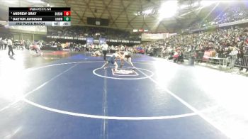 Boys 4A 144 lbs 3rd Place Match - Andrew Gray, Battle Ground vs Daeton Johnson, Chiawana