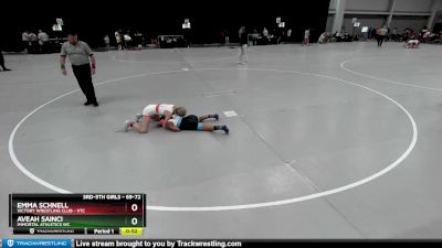 69-72 lbs Cons. Semi - Aveah Sainci, Immortal Athletics WC vs Emma Schnell, Victory Wrestling Club - VTC