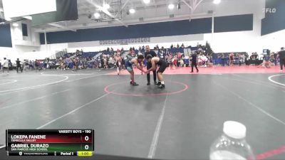 190 lbs Cons. Semi - Gabriel Durazo, San Marcos High School vs Lokepa Fanene, Temecula Valley