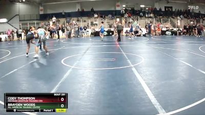 155 lbs Champ. Round 2 - Cody Thompson, Michigan Grappler Training Cen vs Brayden Woods, All American Training Center