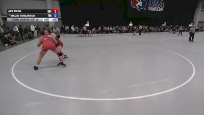 170 lbs Cons. Sub-rd Of 16 - Ava Pfab, Dubuque Wrestling Club vs Macie Tomlinson, Thoroughbred Wrestling Academy