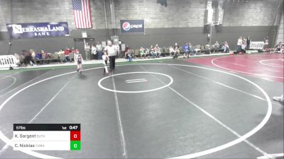 57 lbs Rr Rnd 3 - Kai Sargent, Sutherland Youth Wrestling vs Chaypin Nicklas, Yuma