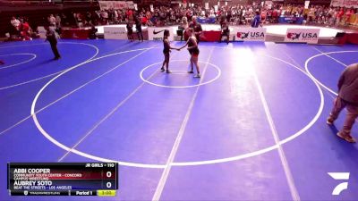 110 lbs Round 1 - Abbi Cooper, Community Youth Center - Concord Campus Wrestling vs Aubrey Soto, Beat The Streets - Los Angeles