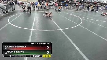 100 lbs Cons. Round 2 - Kaiden Belinsky, IA vs Talon Belding, NE