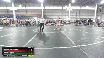 132 lbs Semifinal - Brooklyn Dodge, J.E.T. vs Faith Hodge, Declo Jr High