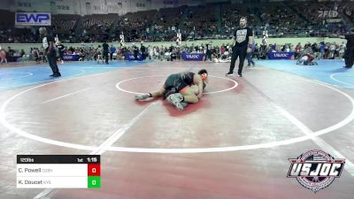 120 lbs Round Of 16 - Colt Powell, Cushing Tigers vs Kelton Doucet, Kansas Young Guns