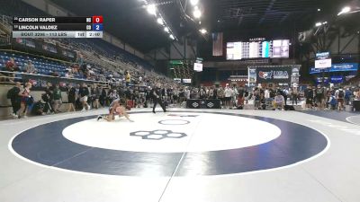 113 lbs Cons. Sub-quarters - Carson Raper, North Carolina vs Lincoln Valdez, Colorado
